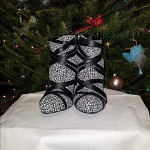 Black and white booties